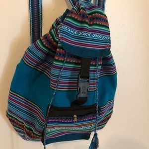 Woven blue backpack like new